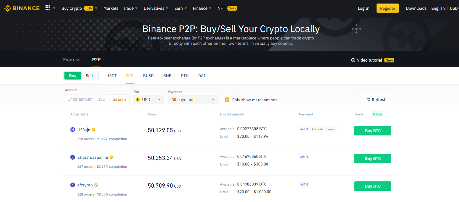 How to buy cryptocurrency on Binance P2P?